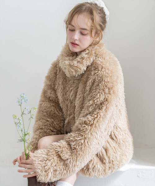 clear コート アウター プードルファージャケット「大人 カジュアル 着