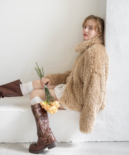 clear コート アウター プードルファージャケット「大人 カジュアル 着