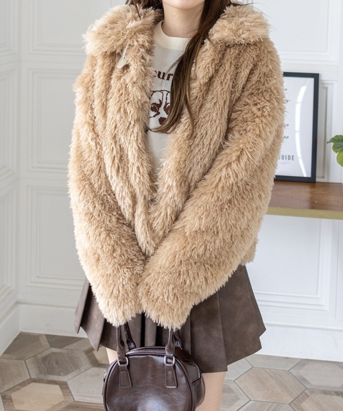 clear コート アウター プードルファージャケット「大人 カジュアル 着