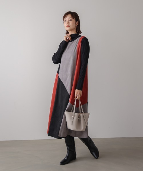 ブージュルード（Bou Jeloud）/カラーブロックシルエットワンピース Bou Jeloud（ブージュルード） tシャツ カラーブロックシルエット