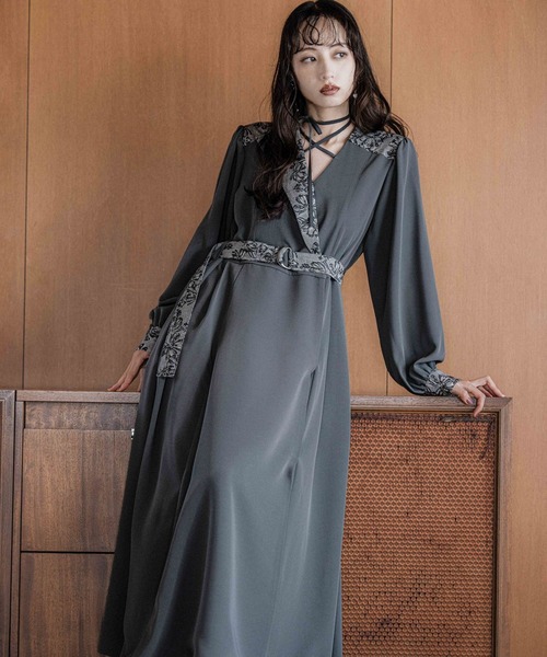 HARE（ハレ） ワンピース ジャガードキリカエカシュクールワンピース