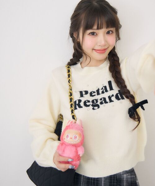 Emsexcite（エムズエキサイト） ニット セーター ビジュー付きロゴNTPO