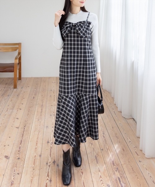 CLEAR BASIC ワンピース 「低身長対応／サイズ展開あり」チェック