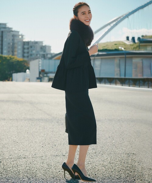 セットアップ 「セレモニー」BEAUTY FORM KNIT ペプラムセットアップ レディース_1