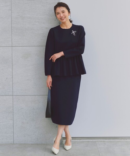 セットアップ 「セレモニー」BEAUTY FORM KNIT ペプラムセットアップ レディース_3