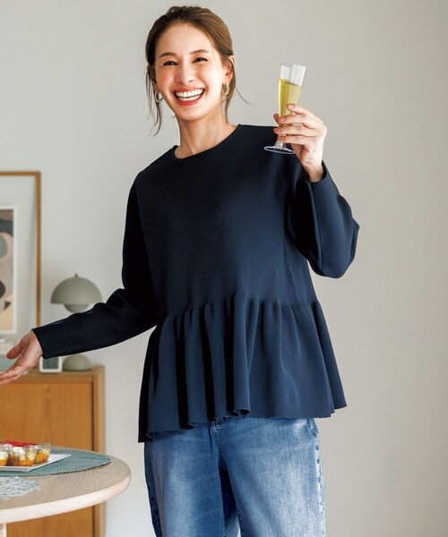 セットアップ 「セレモニー」BEAUTY FORM KNIT ペプラムセットアップ レディース_9