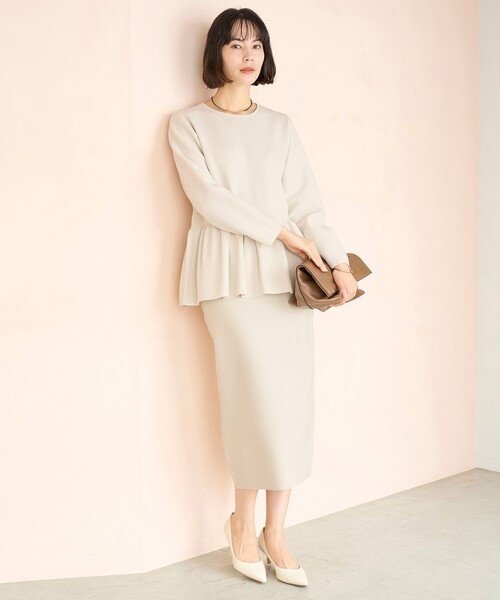 セットアップ 「セレモニー」BEAUTY FORM KNIT ペプラムセットアップ レディース_10