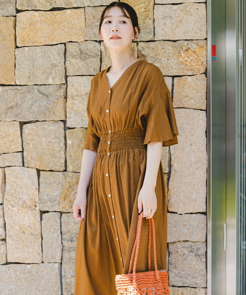 「F by ROSSO」 シャツワンピース 36 キャメル レディース_画像7