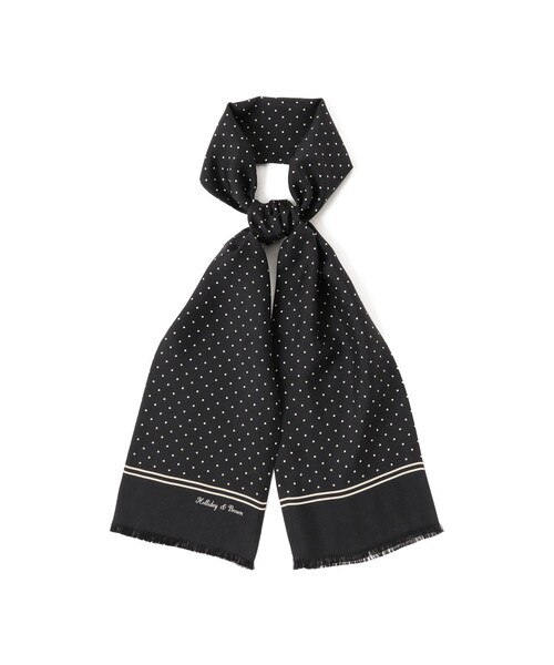BEAMS F（ビームスF） マフラー Holliday ＆ Brown / シルク ドット柄