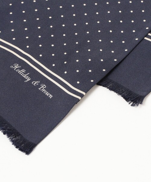 BEAMS F（ビームスF） マフラー Holliday ＆ Brown / シルク ドット柄