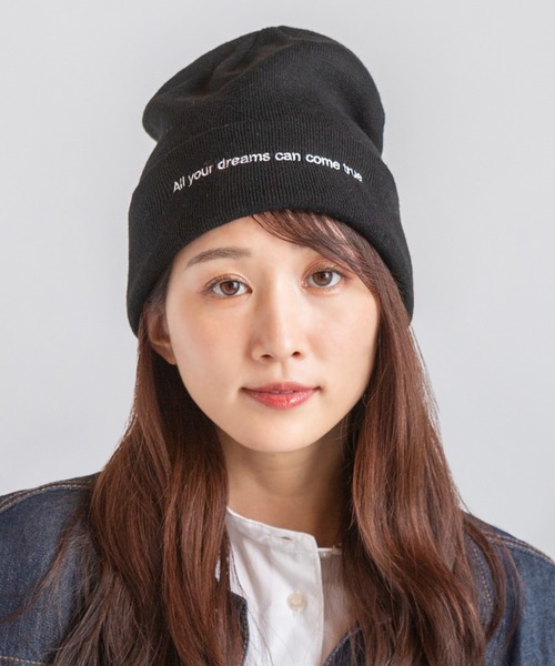 14+（イチヨンプラス） ニット帽 ニットキャップ レディース 刺繍入り