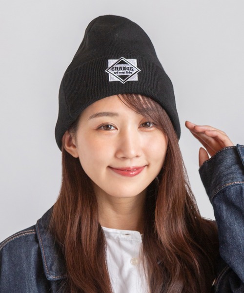 14+（イチヨンプラス） ニット帽 ニットキャップ レディース 刺繍入り