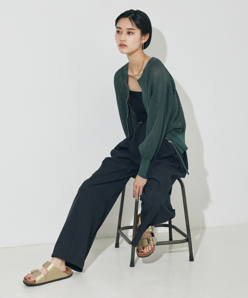 「NOMINE」 ニットカーディガン フリー ブラック レディース_画像2