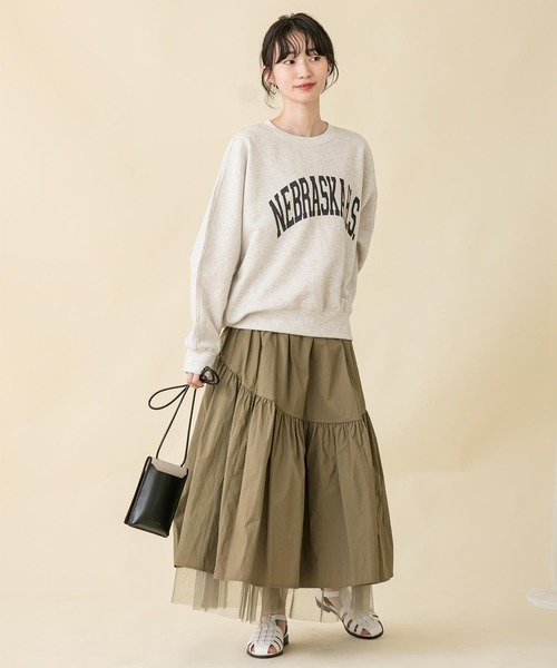「Gready Brilliant」 「lallia mu」フレアスカート FREE カーキ レディース_画像2