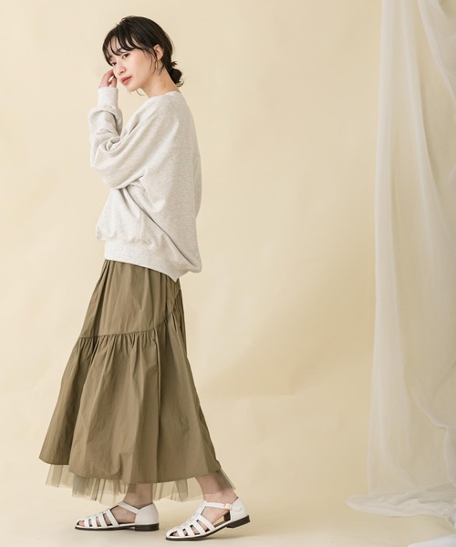 「Gready Brilliant」 「lallia mu」フレアスカート FREE カーキ レディース_画像3