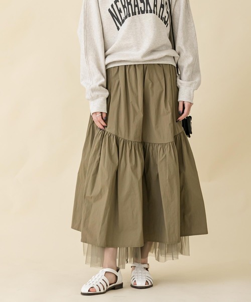 「Gready Brilliant」 「lallia mu」フレアスカート FREE カーキ レディース_画像5