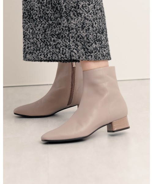 「HIMIKO」 ショートブーツ 24.5cm カーキ レディース_画像5