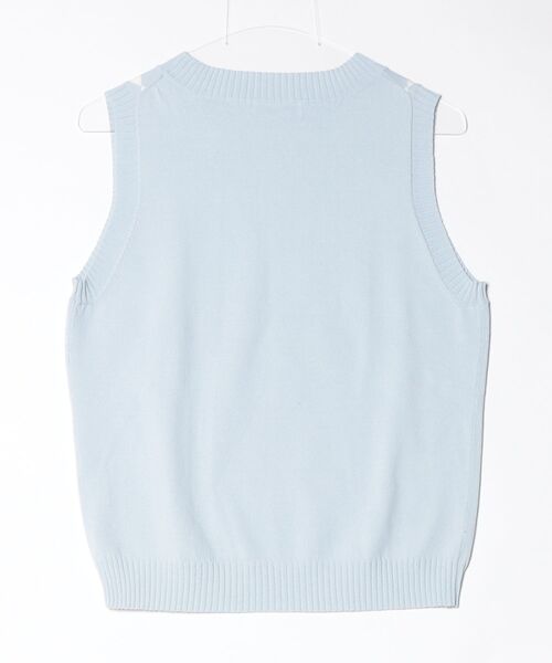 「BIANCA」 ノースリーブニット 42 ブルー レディース_画像2