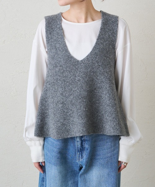 pual ce cin ニット セーター 片畦ニットビスチェ レディース