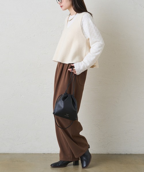 pual ce cin ニット セーター 片畦ニットビスチェ レディース