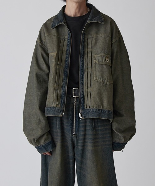 Lui's グレー Gジャン ジップアップ Lui's（ルイス） デニムジャケット gジャン メンズ : ZOZOTOWN Yahoo