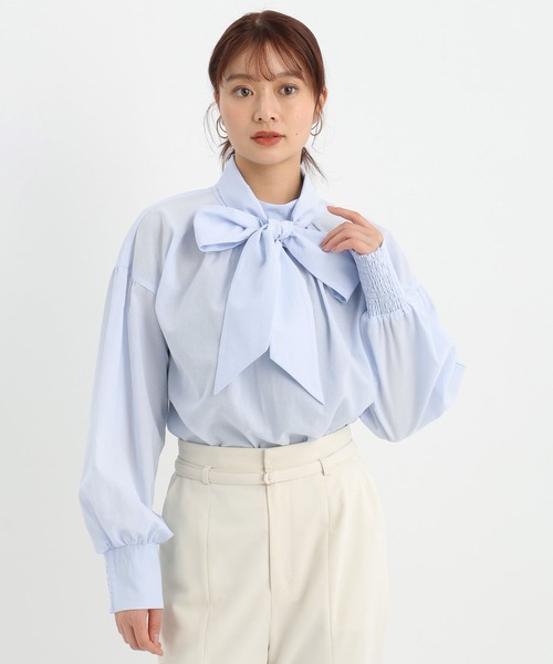 新品 セルフォード ボウタイ ブラウス ホワイト 入学式 卒業式 きれいめ 上品 シャツ ブラウス レディース リボン フリル ボウタイ ワイシャツ 入学