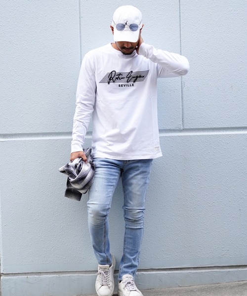 「adamsJUGGLER」 「rteg」長袖Tシャツ L ホワイト メンズ_画像6