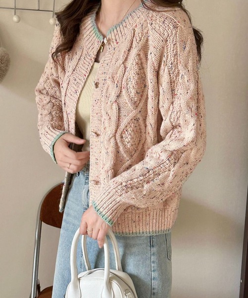 「HALEY PESCA」 ニットカーディガン FREE レッド レディース_画像5