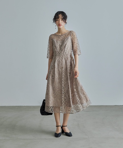 「niana」 半袖ワンピース M マスタード レディース_画像5