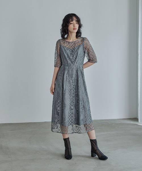 「niana」 半袖ワンピース M マスタード レディース_画像8