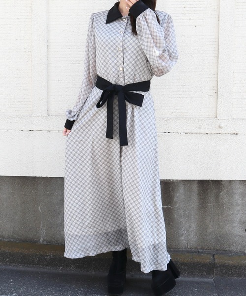 CECIL McBEE（セシルマクビー） ワンピース バイアス柄クレリック