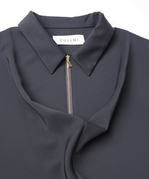 シャツ Airy Cloth Drape Drawstring Half Zip Shirt メンズ レディースの画像