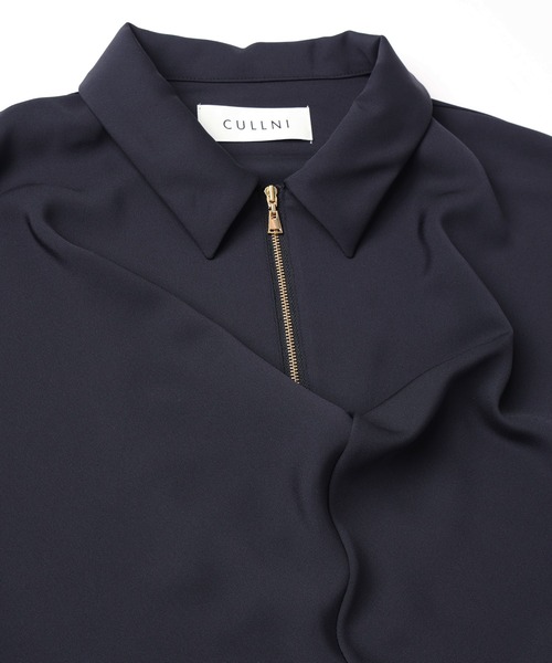 シャツ Airy Cloth Drape Drawstring Half Zip Shirt メンズ レディースの画像