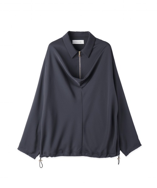 シャツ Airy Cloth Drape Drawstring Half Zip Shirt メンズ レディースの画像