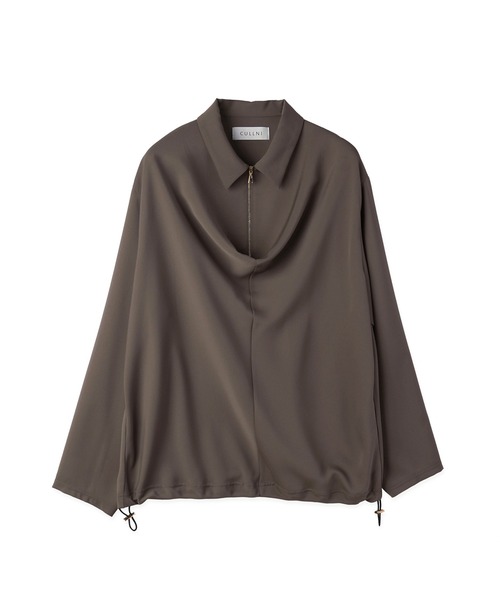 シャツ Airy Cloth Drape Drawstring Half Zip Shirt メンズ レディースの画像