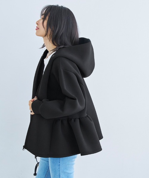 「coca（coca）」 ジップアップパーカー M ブラック レディース_画像2