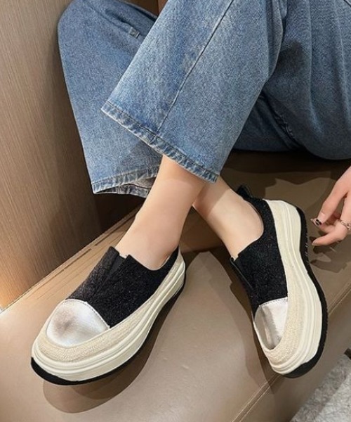 「AMELY」 シューズ 39 ブラック レディース_画像4