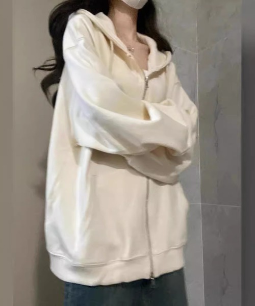 「cammie」 ジップアップパーカー L グレー レディース_画像5