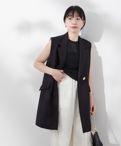 「journal standard L'essage」 ノースリーブトップス FREE ブラック レディース_画像5