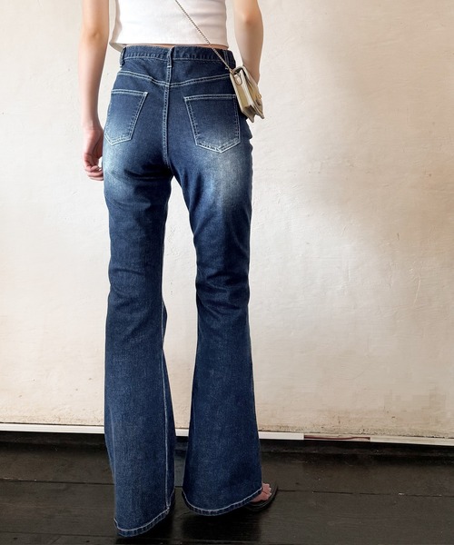 「mily bilet」 ブーツカットデニムパンツ X-LARGE ブラック レディース_画像6