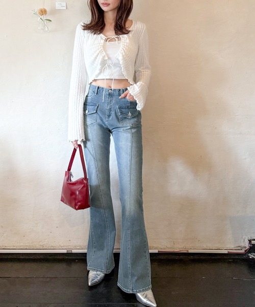 「mily bilet」 ブーツカットデニムパンツ X-LARGE ブラック レディース_画像8