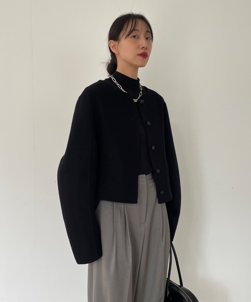 Didot.showroom ノーカラージャケット FREE グレー レディース