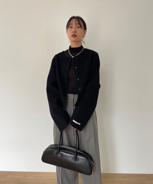 Didot.showroom ノーカラージャケット FREE グレー レディース
