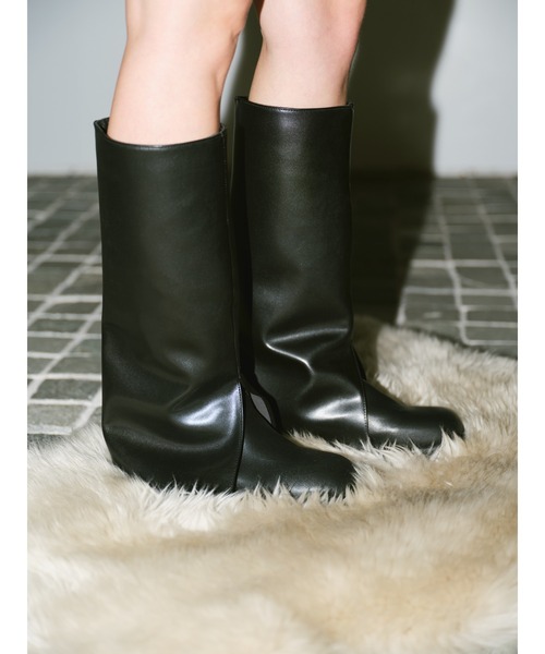 「un/neu」 ロングブーツ MEDIUM ブラック レディース_画像4