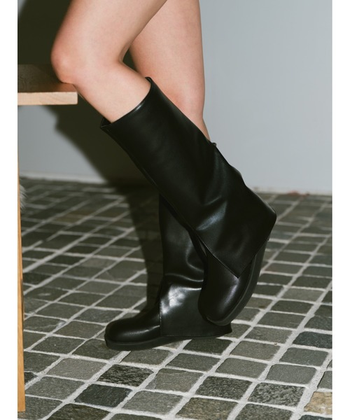 「un/neu」 ロングブーツ MEDIUM ブラック レディース_画像5
