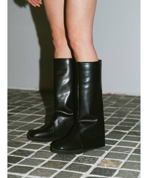 「un/neu」 ロングブーツ MEDIUM ブラック レディース_画像6