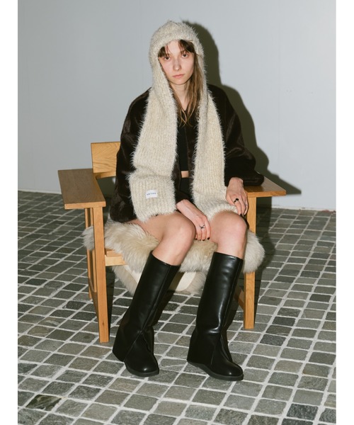 「un/neu」 ロングブーツ MEDIUM ブラック レディース_画像7