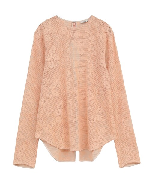 シャツ/ブラウス(長袖/七分) CLANE FLOWER LACE ARCH LINE BLOUSE CLANE（クラネ）の「【CLANE(クラネ)】フラワーレースアーチライン
