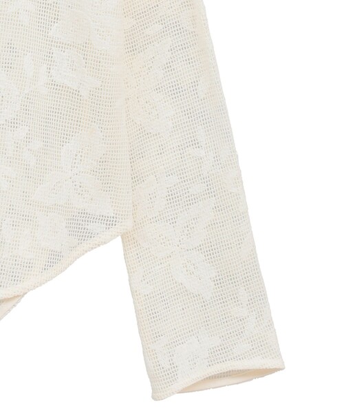 シャツ+ブラウス(長袖+七分) CLANE   FLORETS LACE CURVE TOPS CLANE（クラネ） ブラウス シャツ 「CLANE/クラネ」BACK DESIGN FLOWER