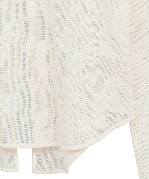 シャツ/ブラウス(長袖/七分) CLANE FLOWER LACE ARCH LINE BLOUSE CLANE（クラネ）の「【CLANE(クラネ)】フラワーレースアーチライン